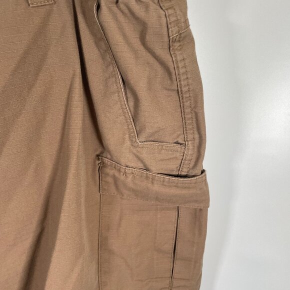 Tru-Spec Cargo Shorts Mens 50 Brown Ripstop Blend Elastic Waist Tactical - Picture 3 of 7
